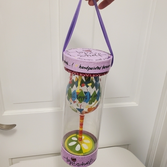 Top Shelf "Why Limit Happy to an Hour?" Wine Glass, all occasion gift - Picture 2 of 10